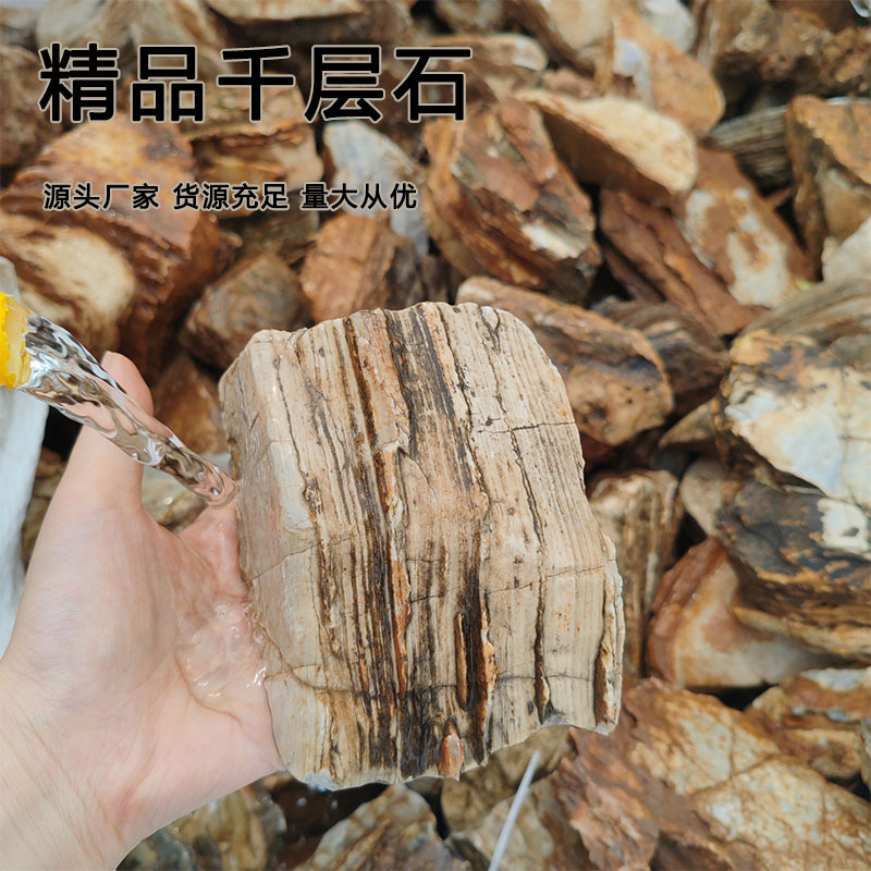 千层石鱼缸造景石盆景石奇石摆件风化石纹理多层次景观山石