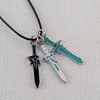 Anime surrounding accessories hot sale of swordsmanship god domain Kirito Kirito and human weapon three sword personality necklaces