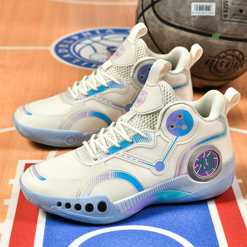 Nowe buty sportowe do koszykówki dla mężczyzn z wysoką cholewką, oddychające, antypoślizgowe, odporne na zużycie, amortyzujące, sportowe cementowe dla studentów_voghion.com