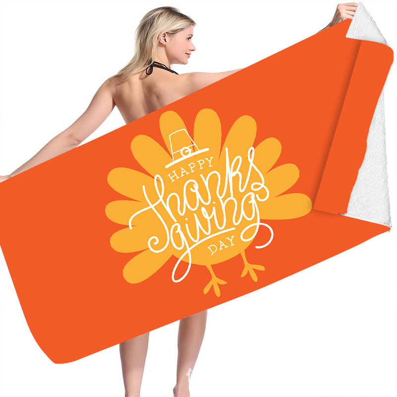 2022 trendy men's and women's holiday family reunion essential design novel Thanksgiving eye-catching active printed beach towel 2022 trendy men's and women's holiday family reunion essential design novel Thanksgiving eye-catching active printed beach towel