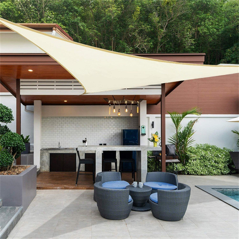 Outdoor Courtyard Triangular Sunshade Sail Canopy for Outdoor Terrace Balcony, Sun Protection and Rainproof Sunshade Sail, Landscape Awning