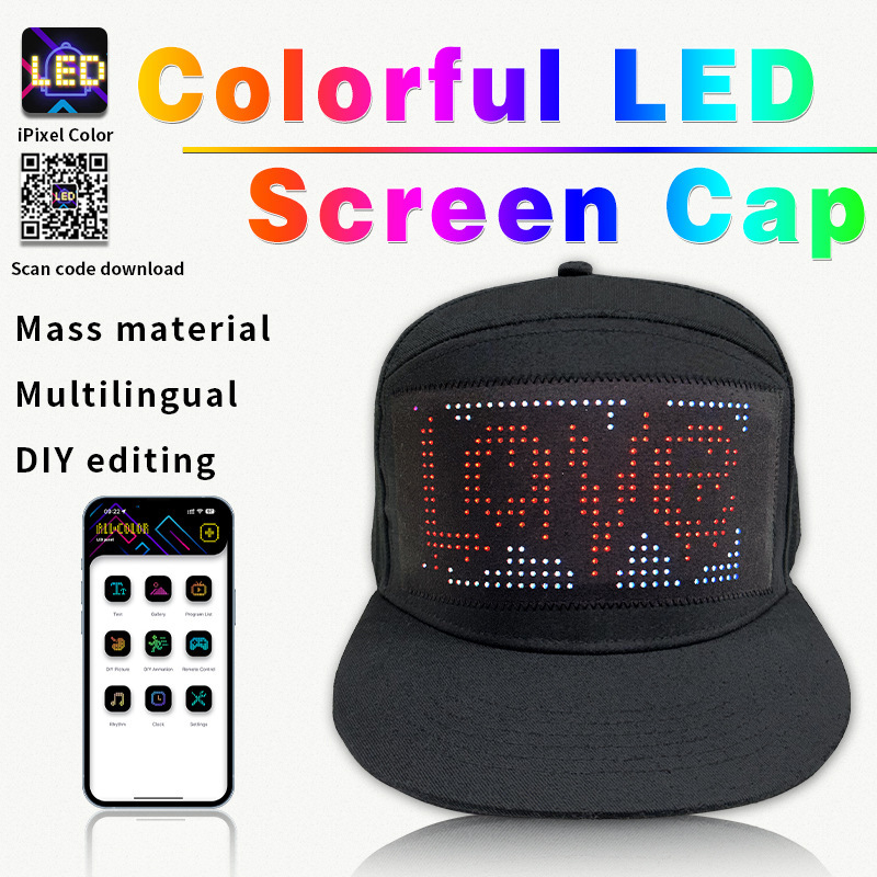 led hat soft display bluetooth DIY mobile phone set subtitles scroll, walk word, sunshade sunscreen. led hat soft display bluetooth DIY mobile phone set subtitles scroll, walk word, sunshade sunscreen.