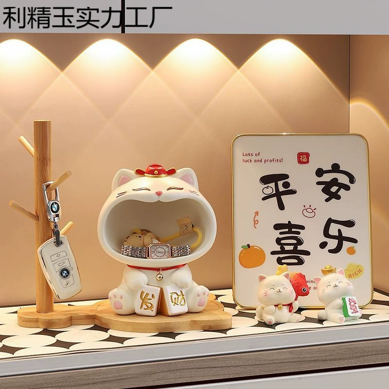 Большой кошачий ключ для входа, хранилище для ключей, шкаф для обуви для гостиной, украшение для дома, подарок на новоселье