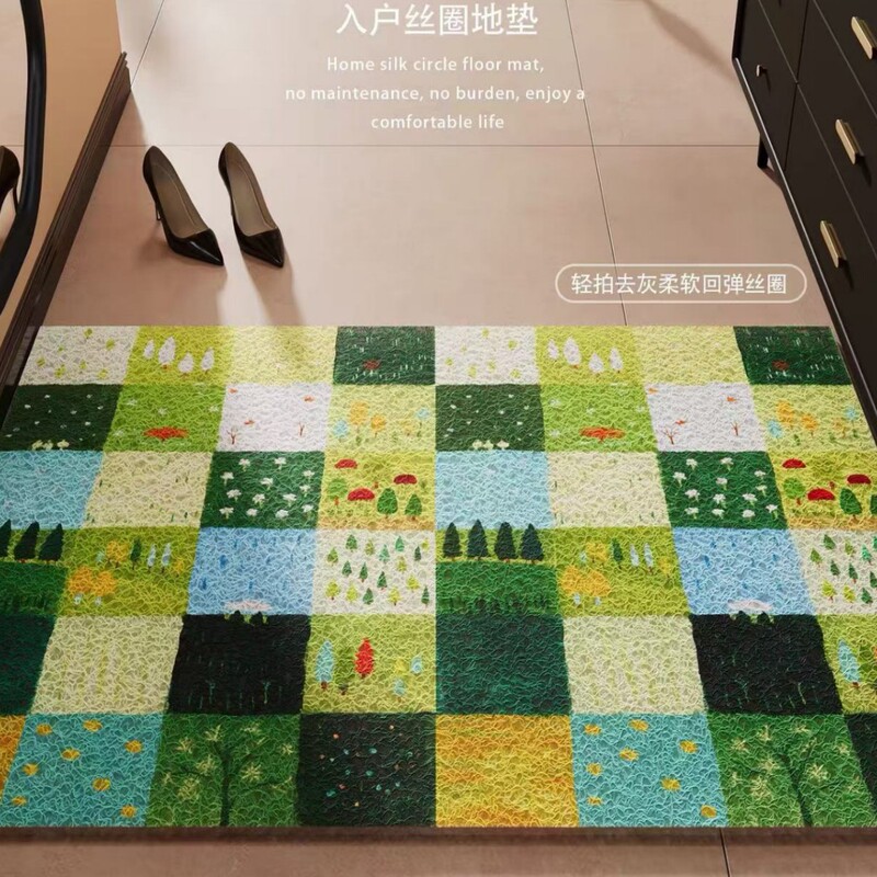 Floor Mats, Entrance Door Mats, Household Small Fresh Entrance Door Mats, Stain-Resistant and Non-Slip Pvc Foot Mats, Cuttable Wire Loop Floor Mats Floor Mats, Entrance Door Mats, Household Small Fresh Entrance Door Mats, Stain-Resistant and Non-Slip Pvc Foot Mats, Cuttable Wire Loop Floor Mats