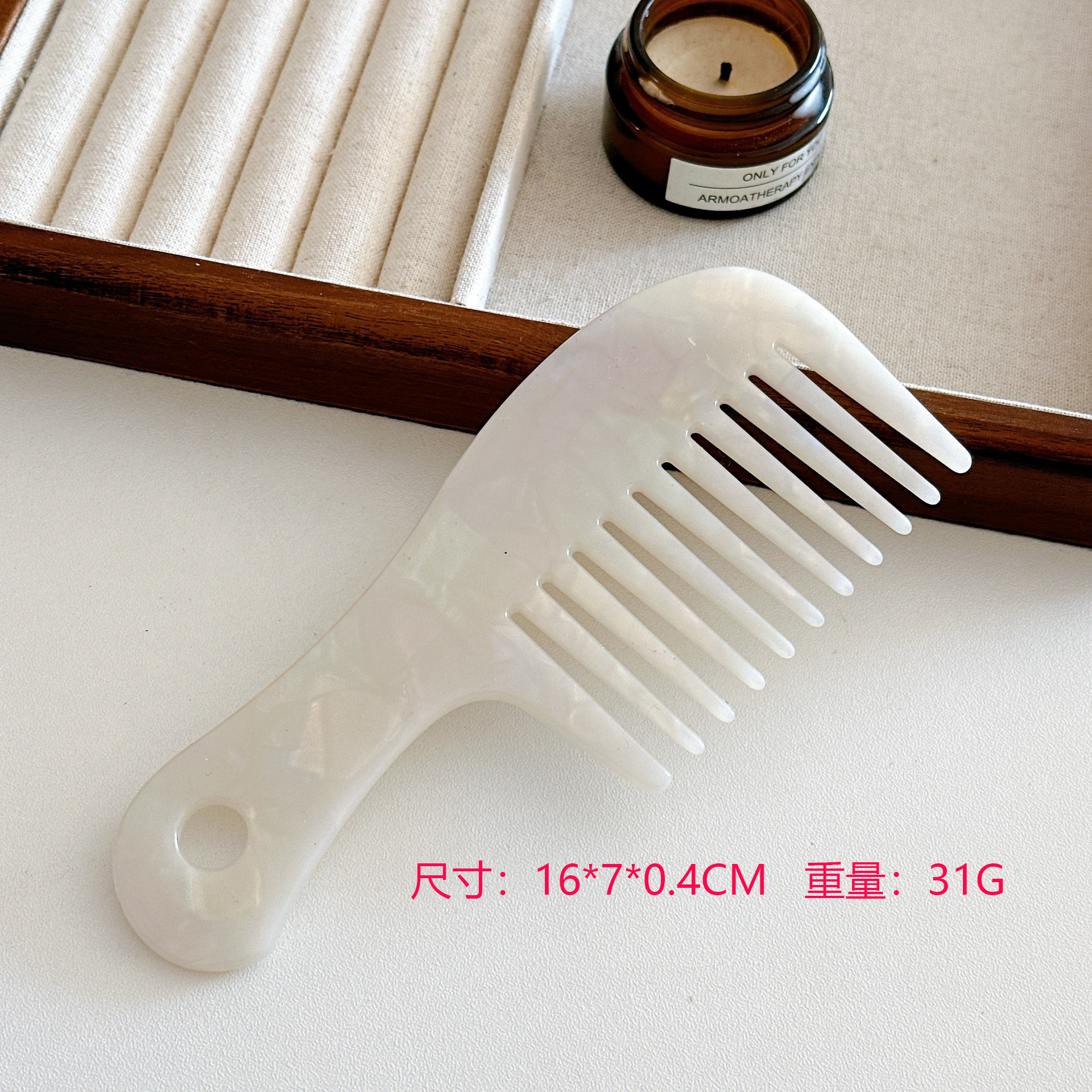 Coreano ins acético placa retrógrada gran mano larga peine red rojo cabello rizado dientes anchos gran peine image 7