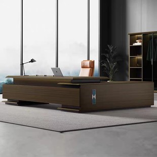 Light Luxury Desk, Boss Desk, Simple Modern Executive Desk, High-End President Desk, Manager Office Desk and Chair Combination