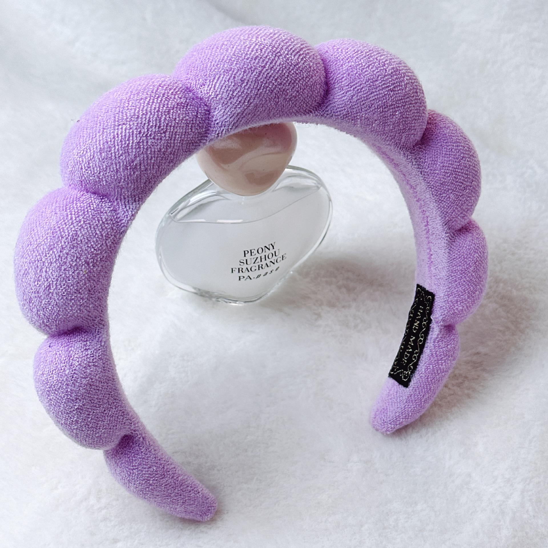Diadema de Esponja tipo Nube de Tela para Lavado de Cara
