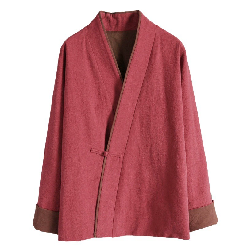 Женский костюм-танг из хлопка и льна, модифицированный в стиле ханьфу, для чаепитий, одежда для медитации в стиле дзен, ретро-одежда в китайском стиле для женщин, элегантность дзен.