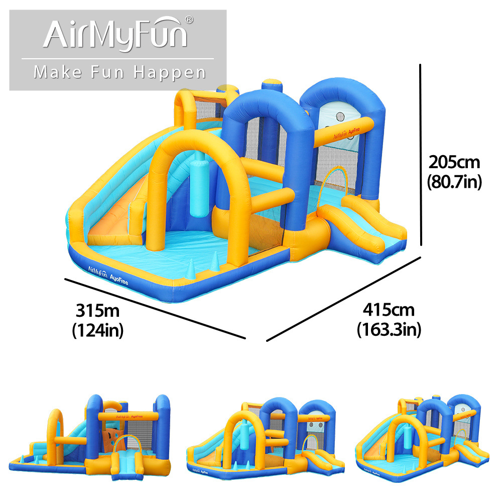 AMF | Nuevo castillo inflable para niños al aire libre piscina de olas pequeño castillo inflable inflable hogar cama de salto inflable