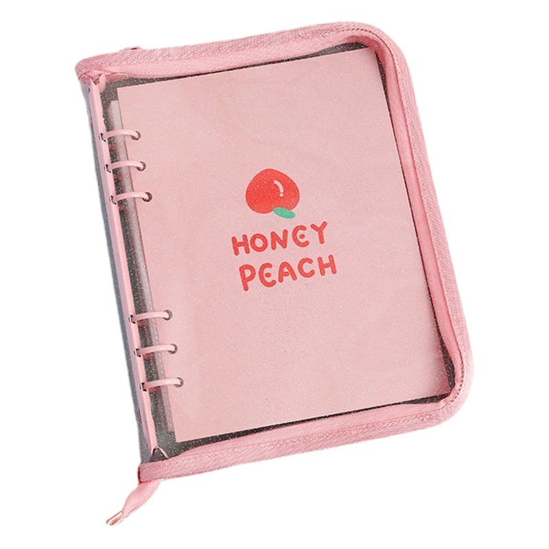 韓国insシンプル透明pvcソフトシェルa5 6バインダージッパー縁手帳アルバム学生日記記事