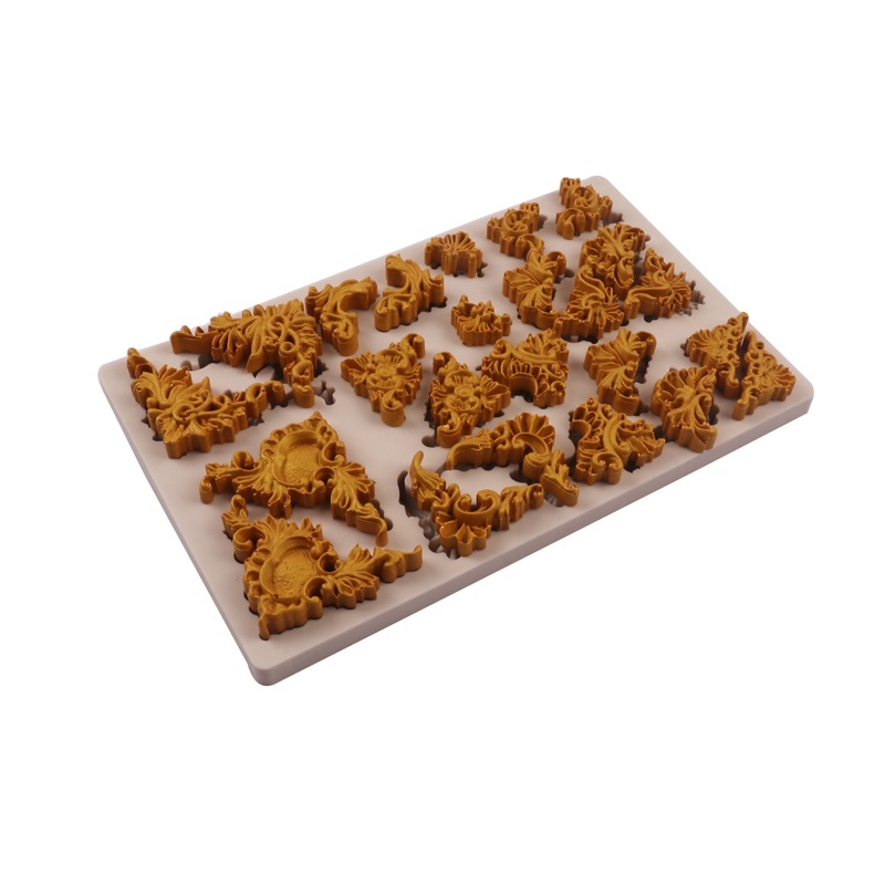 Herramientas para hornear una variedad de estilo europeo retro en relieve molde de pastel de fondant molde de silicona de chocolate DIY molde epoxi