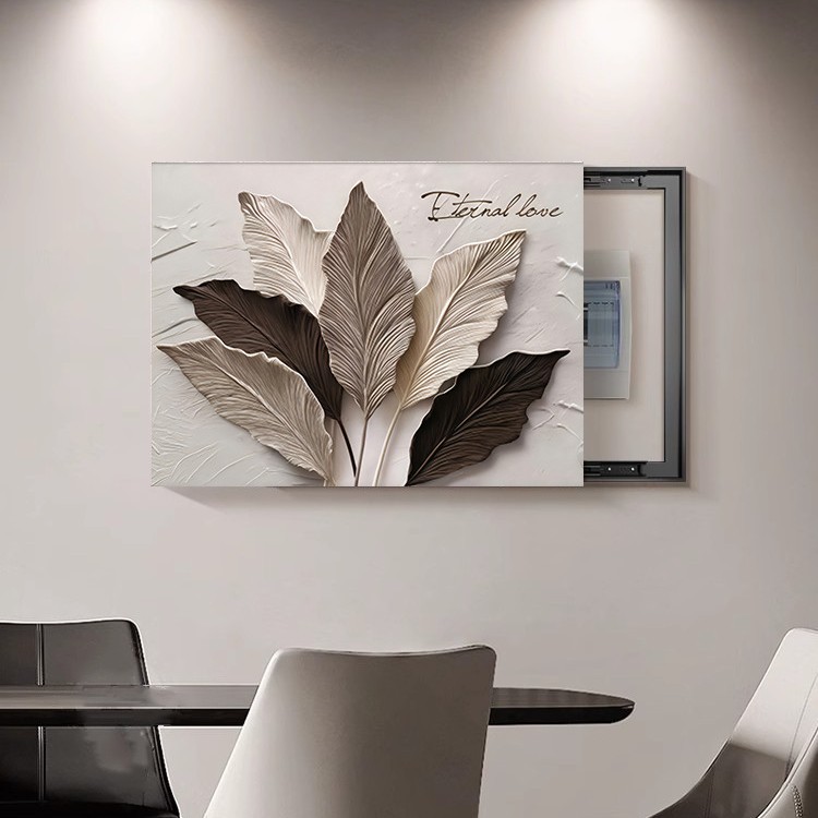 Decorative Painting for Electric Meter Box, High-End Feel, No-Drill Installation, Multimedia Distribution Box Cover Hanging Painting