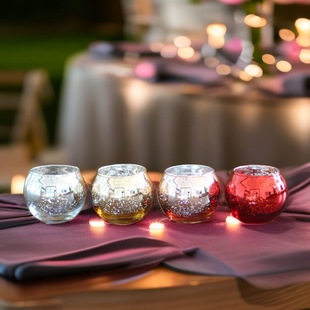 Star spherical small candle cup cross-border for Europe and the United States best-selling Christmas electroplated glass candle holder western food ornaments candle cup