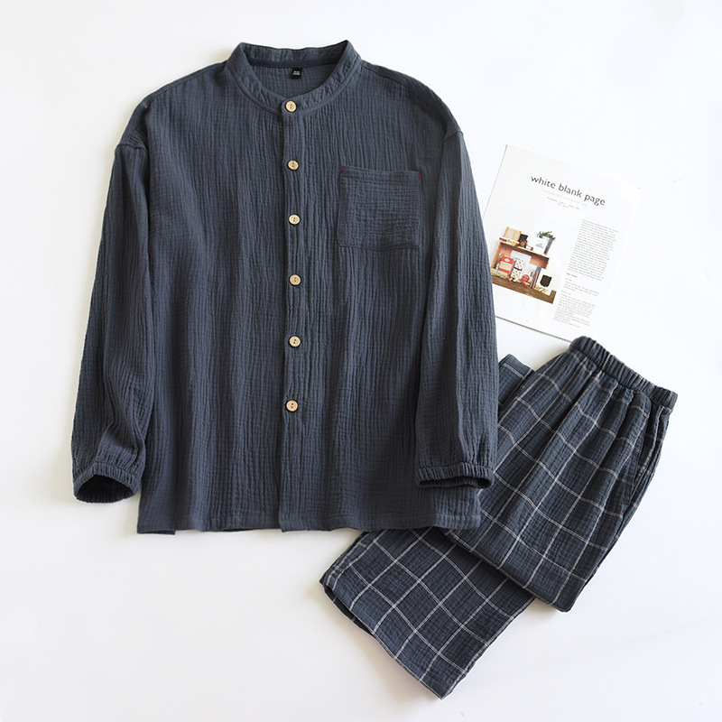 크레이프 AB 롱 세트-남성용 그레이 그린