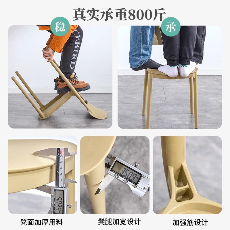 Mesa de comedor silla de plástico silla de comedor doméstica lujo ligero de alta calidad silla de comedor simple silla de respaldo comercial taburete negro