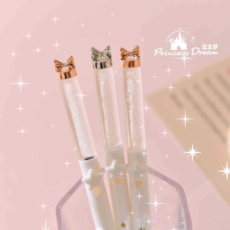 创意蝴蝶结侧按动中性笔公主梦气泡纹ins风学生顺滑刷题笔签字笔|undefined