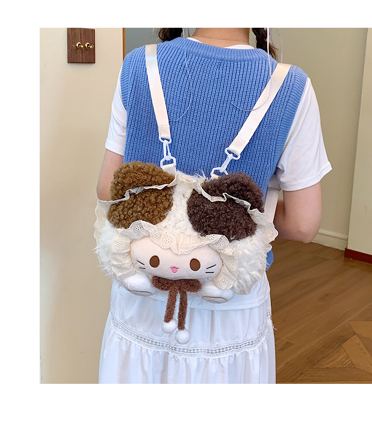2026 Frühjahrskollektion modischer minimalistischer Trend-Freizeitrucksack mit cartoon-Plüsch süßem Rucksack für Damen