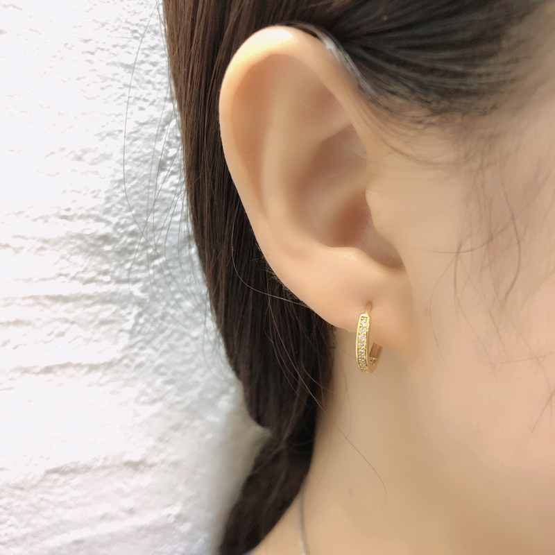 simple round zircon copper ear buckle wholesale Nihaojewelrypicture4