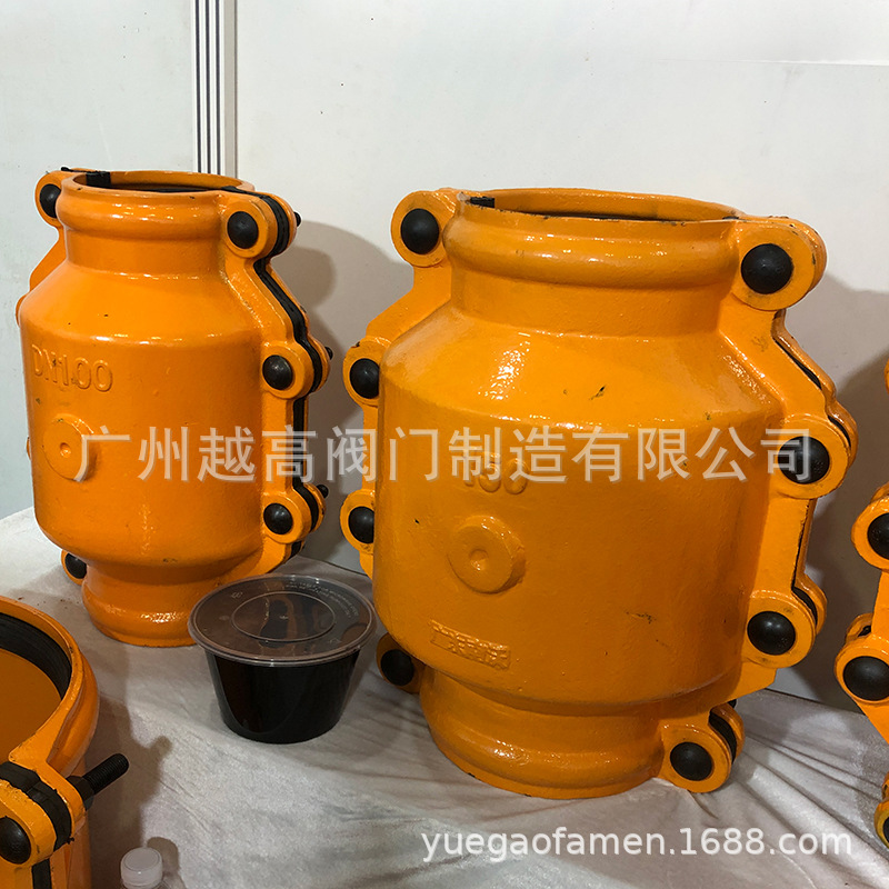 广东南沃哈夫节大肚承插口PE水泥管球磨铸铁抱箍抢修器接头堵漏器