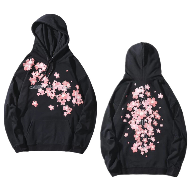 春秋モデルの梅の花のガードルの山水墨画のカジュアルな帽子のプルオーバーの3dデジタルのプリントの長袖の桃の花のコートの男|undefined