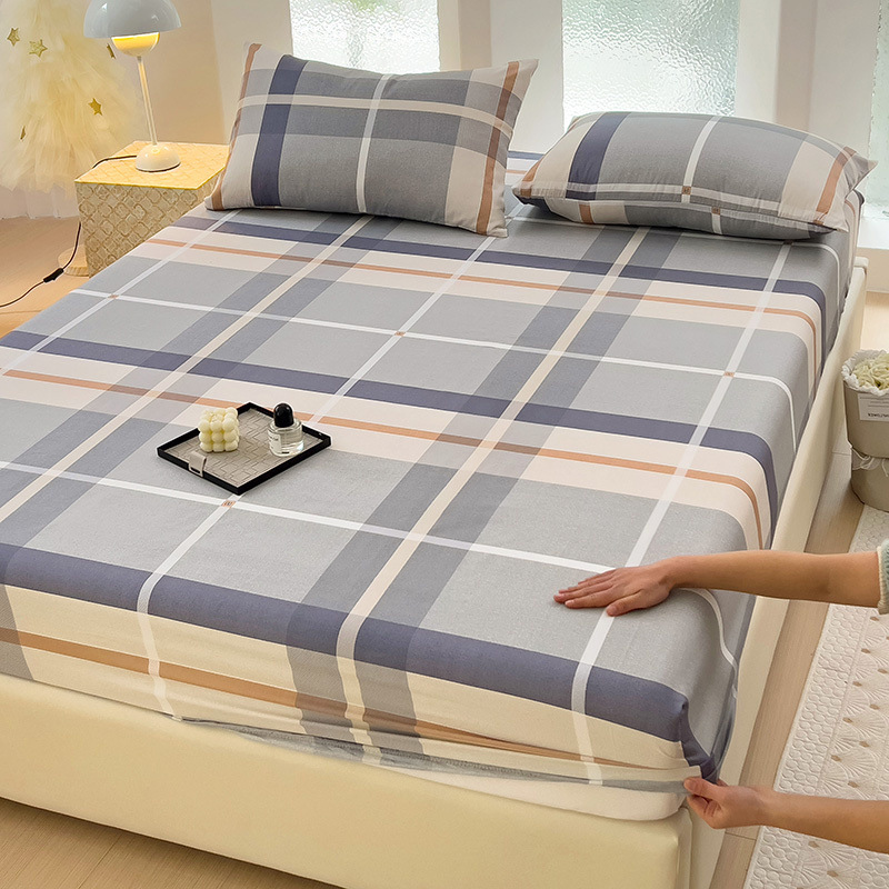 Nuevo estilo de sábana de algodón de una sola pieza de algodón colchón protector funda de cama sábana funda de cama de tres piezas verano 2024 nuevo estilo