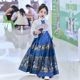 Children's Ming-Style Jade Rabbit Authentic Daily Hanfu for Girls, Spring and Autumn Airplane Sleeve Straight Collar Printed Chinese Style Set