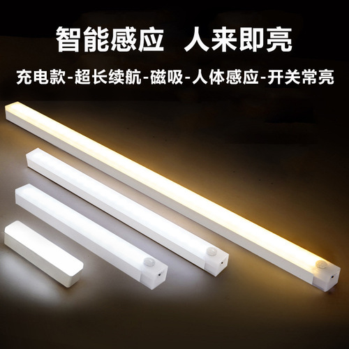 Wholesale human body sensor lamp home corridor aisle rechargeable light strip bedroom entry door bed under cabinet night light