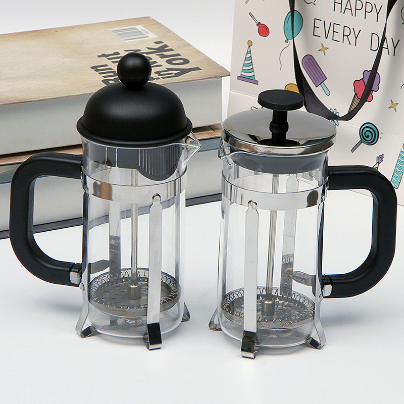 C handle glass press milk bubble pot filter pot hand coffee pot glass press pot milk bubble coffee companion