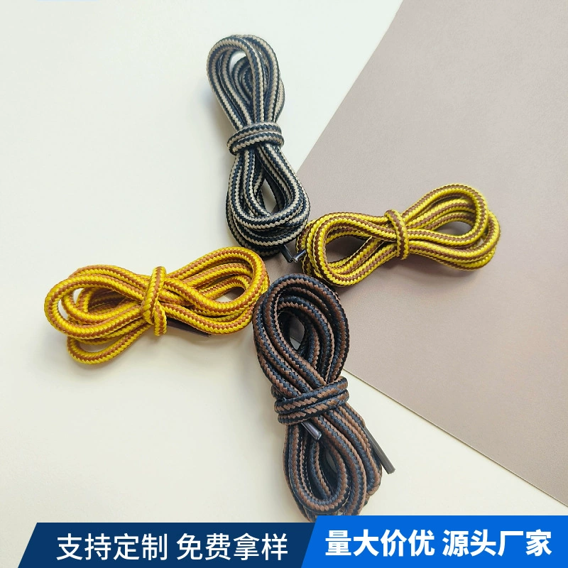 Фабрика оптовая двухцветная полоска полиэстер круглый шнурки для обуви из ревеня сапоги Мартин сапоги дикие кожаные кожаные ремешки для обуви