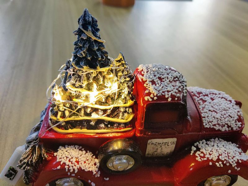 2023国境を越えたクリスマスの赤い装飾トラックledランプ付きレトロな装飾品クリスマス装飾品|undefined