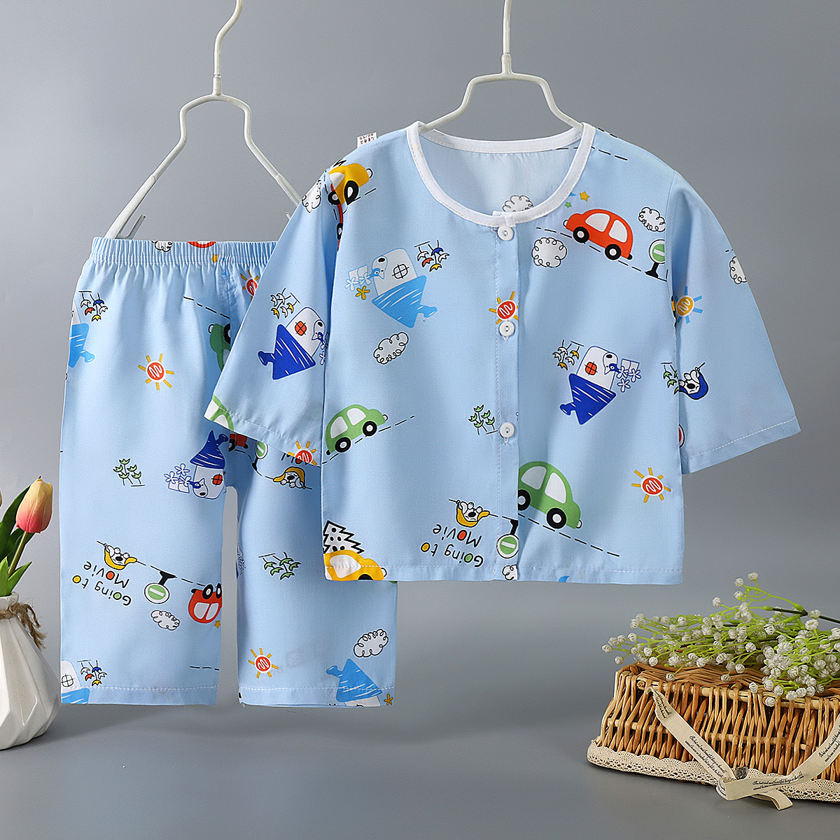 카디건-블루 카