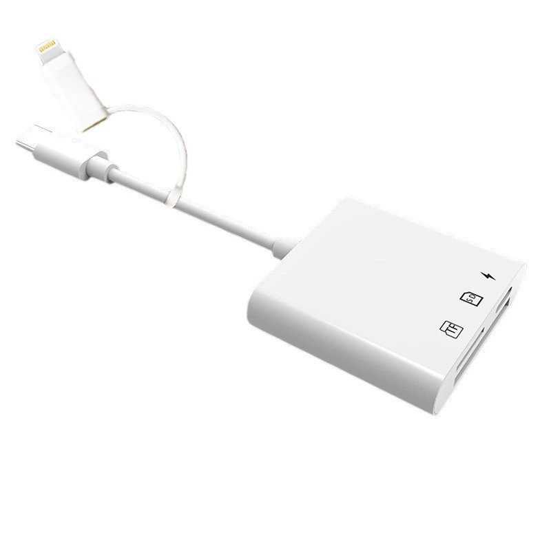 Китайский/typec картридер с двумя интерфейсами SD+TF+30W быстрая зарядка три в одном читатель карт для мобильного телефона конвертер зарядки