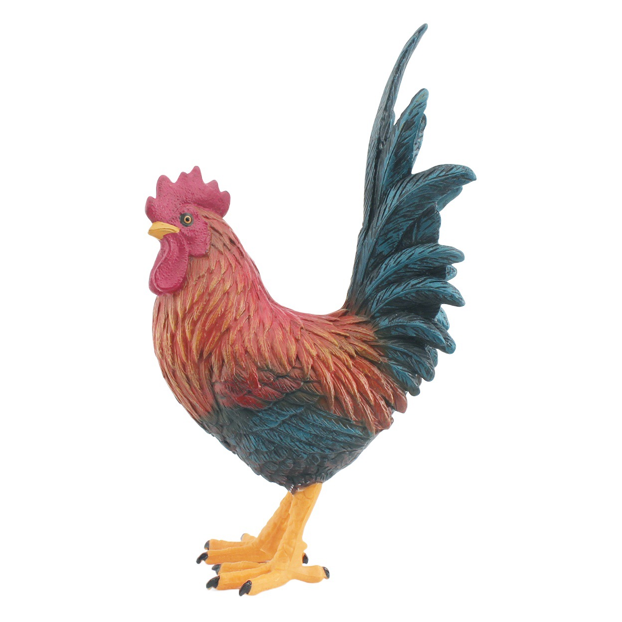 Cruzar la frontera de simulación de granja de aves de corral de los animales modelo de gallo niños cognitiva polla de plástico sólido estática decoración de juguete