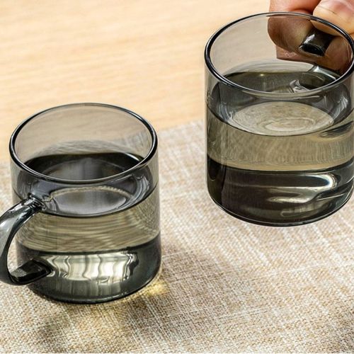 Glass small teacup with handle, smoking ash cup, tea tasting cup, heat-resistant cup, Gongfu tea set, thick small tea cup