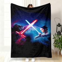 亚马逊跨境热销绝地武士午睡毯子加厚保暖星球大战图案法兰绒毛毯