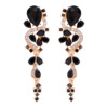 Metal elegant acrylic earrings, suitable for import, diamond encrusted