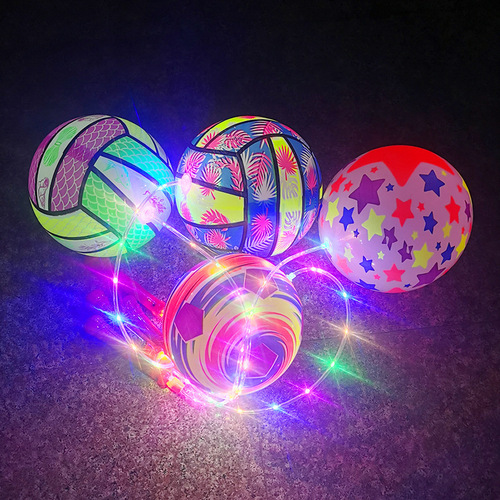 Large luminous fitness swing ball, children's inflatable toy bouncy ball, flashing portable wave ball, hot sale at street stalls