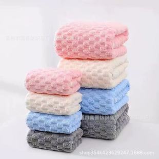 Cross-Border Coral Velvet Cloud Towel Soft and Absorbent Adult Household Couple Non-Shedding Coral Velvet Towel Wholesale