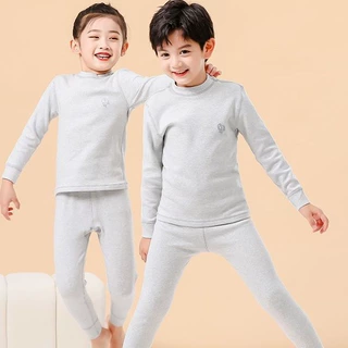 秋冬儿童秋衣秋裤纯棉中高领舒绒内衣套装大中童青少年保暖棉毛衫