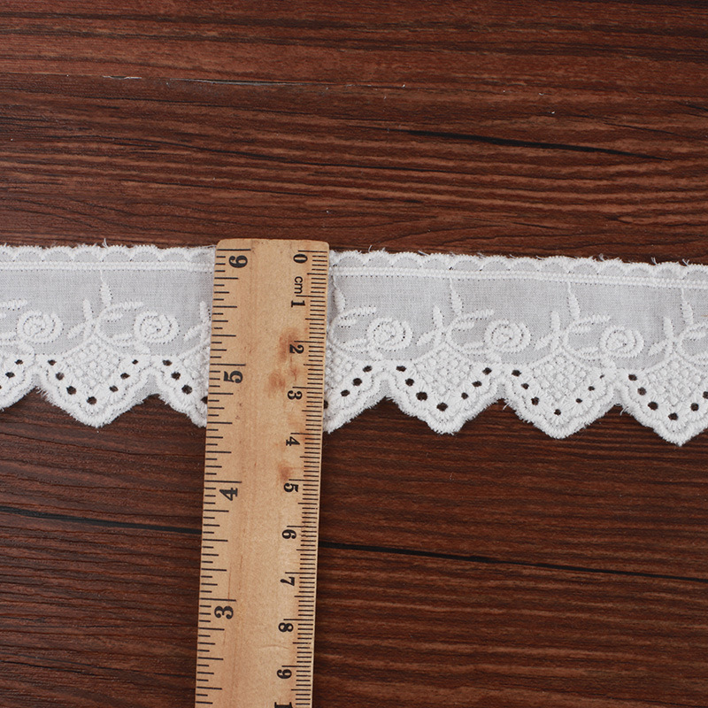 White lace -edged auxiliary material embroidery cotton cloth lace…