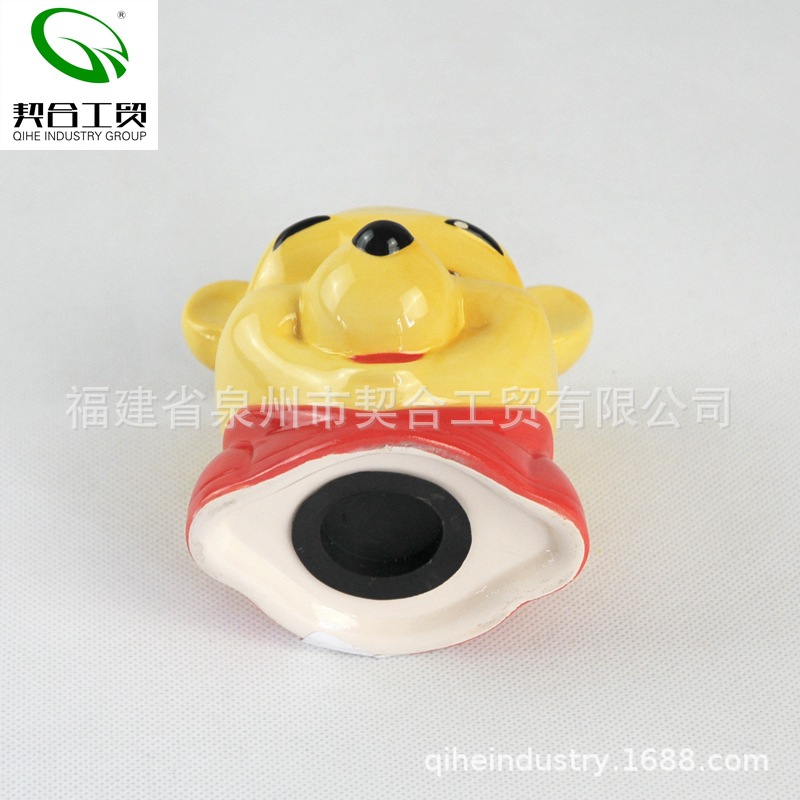 Exportación de cerámica alcancía miel olla de dibujos animados oso Pooh oso alcancía cerámica animal alcancía