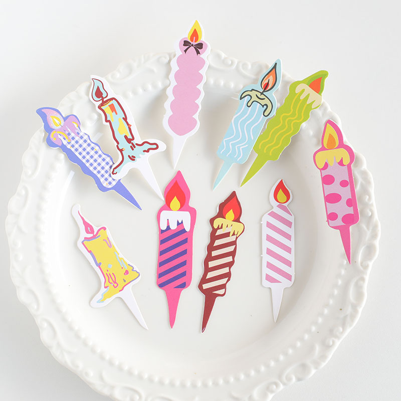 Cartoon Cake Plug-In Korean Style Ins Retro Style Smiley Face Polka Dot Heart Star Birthday Candle Party Decoration