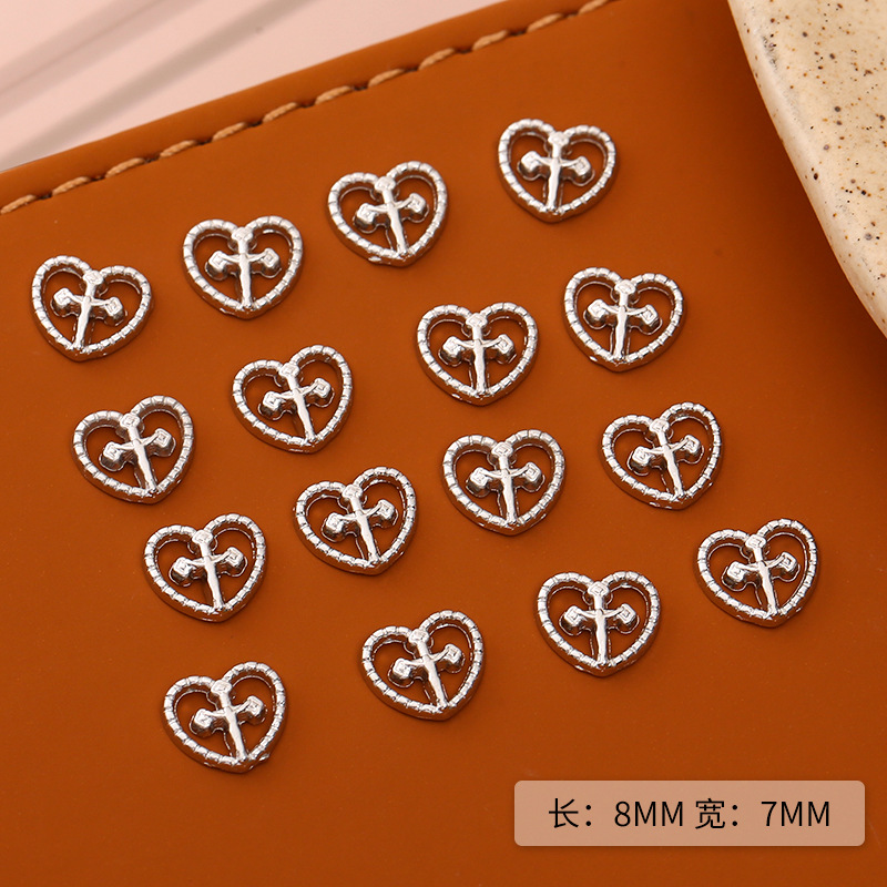 Cruz planetaria aleación de amor joyas de manicura Saturno uñas para usar accesorios de metal DIY