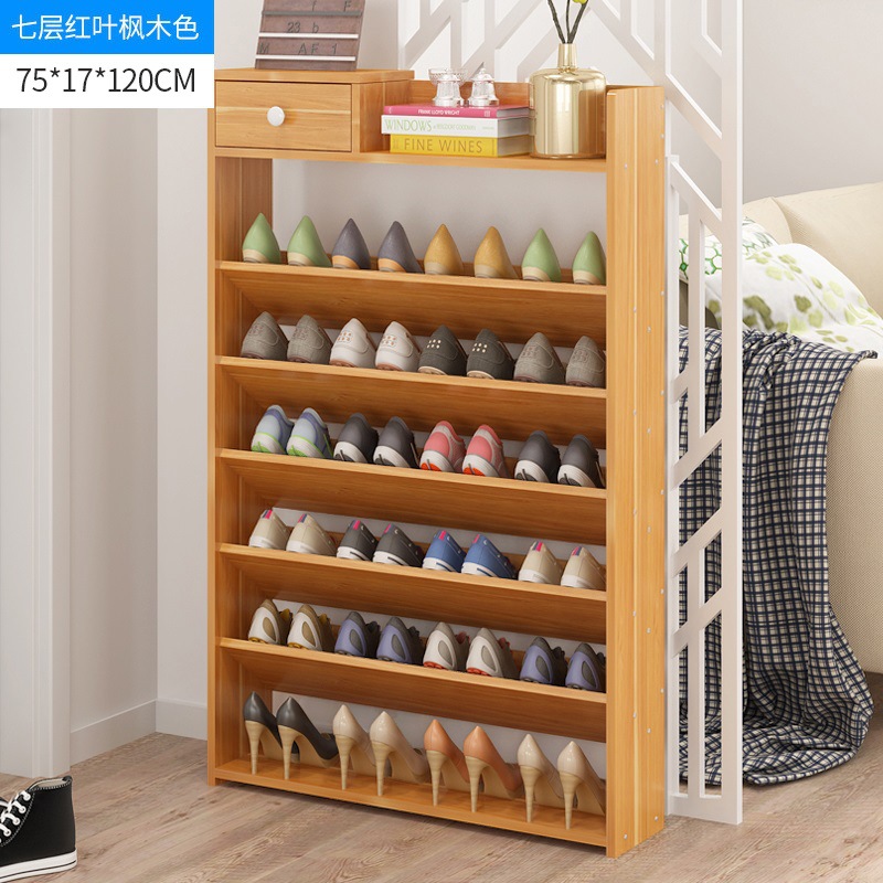 El estante de zapatos es estrecho y simple, y el armario de zapatos en la puerta contiene un estante de zapatos de varios pisos y gran capacidad en el interior del hogar.
