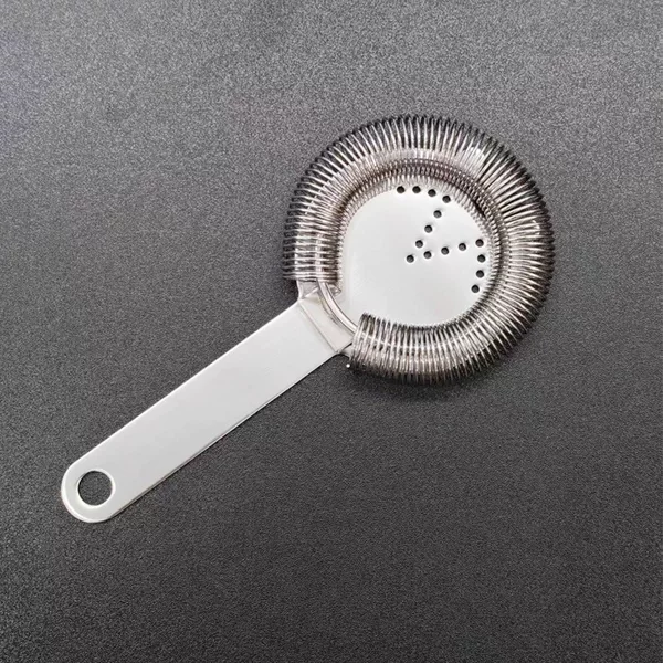 New Style Bartending Tool with Spring-Loaded Ice Filter, Bar Cocktail Ice Separator, 304 Stainless Steel Ice Filter