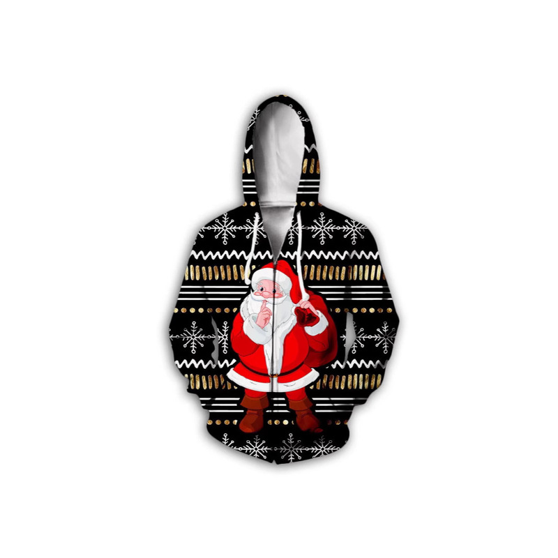 Christmas Explosions 3D Printed Hoodie Autumn New Cross-border Casual Loose Long Zipper Sweater Factory Outlet Christmas Explosions 3D Printed Hoodie Autumn New Cross-border Casual Loose Long Zipper Sweater Factory Outlet