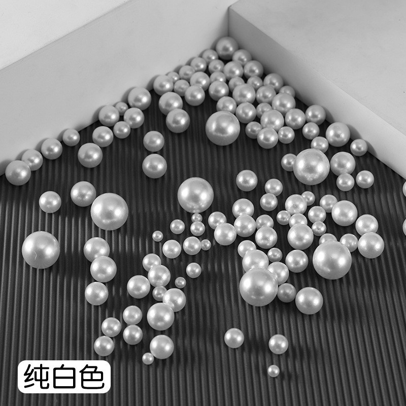 ABS无孔半面高亮仿珍珠圆珠diy手工制作材料发夹散珠饰品点钻配件|undefined
