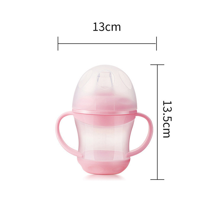 Taza anti-goteo tipo pico de pato para bebé con tapa y doble asa, taza para aprender a beber para niños, nueva taza de pico de pato al por mayor