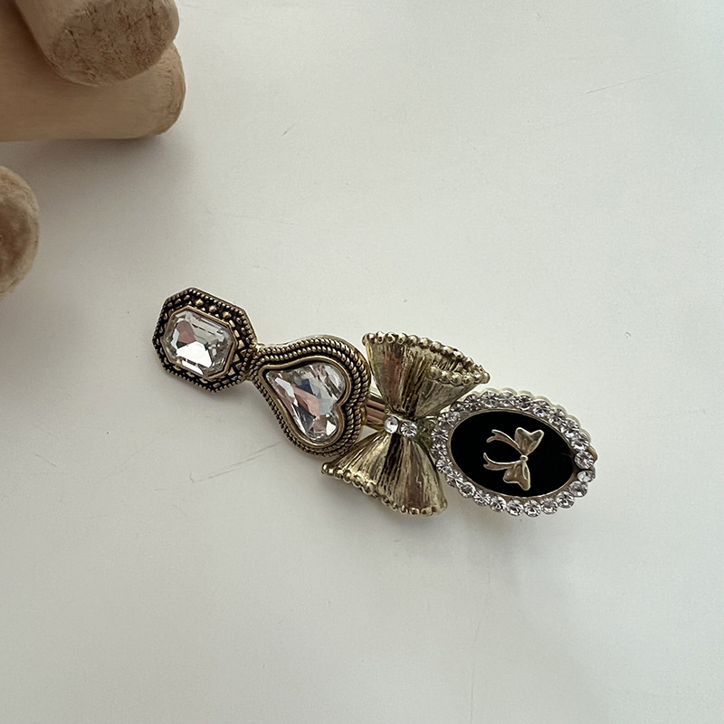 Fermaglio capelli cuore perla stile coreano strass accessorio_voghion.com