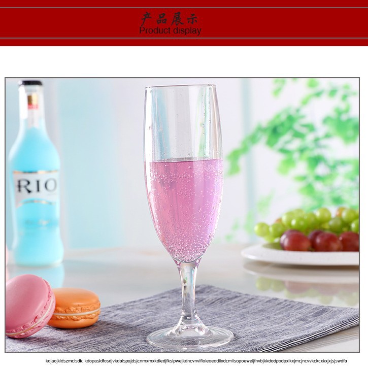 180ml Cristal de champán no vidrio acrílico